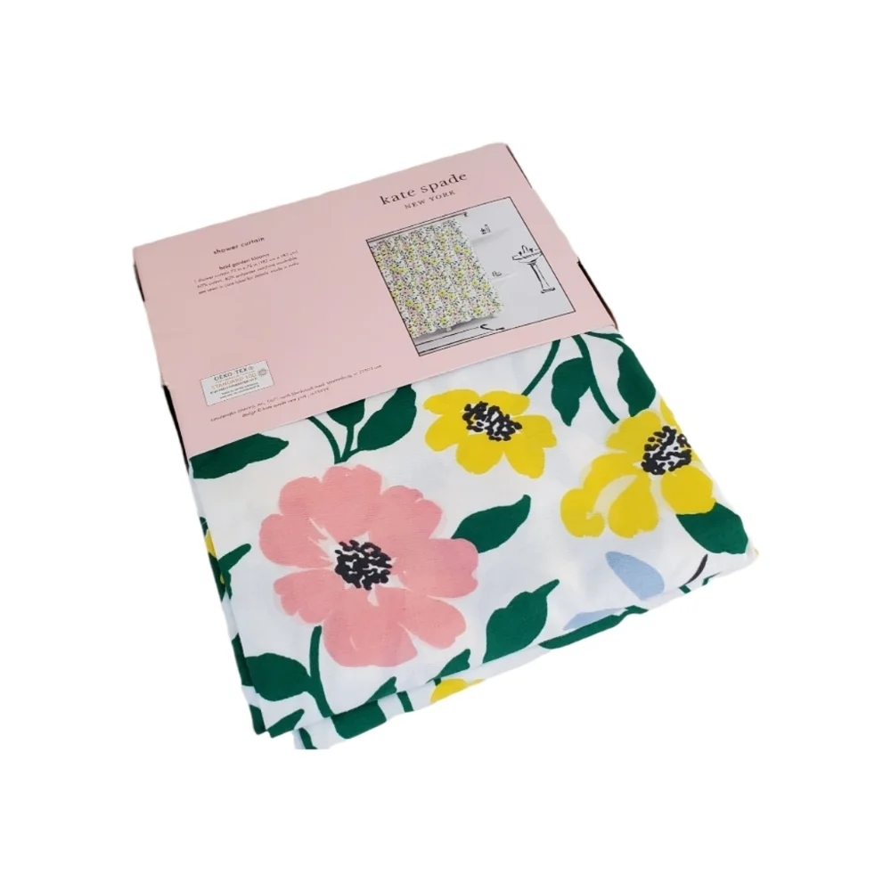 Kate Spade Floral Blooms Shower Curtain New in Package 72 x 72
